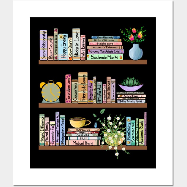 fanfiction bookshelf <3 Wall Art by TheHermitCrab